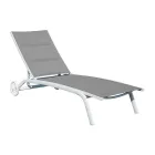 Tuin chaise longue in aluminium met zitting in Textilene - Zohra Viadurini