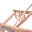 Houten tuinchaise longue met designwielen voor buiten - Roxen Viadurini