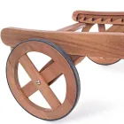 Houten tuinchaise longue met designwielen voor buiten - Roxen Viadurini