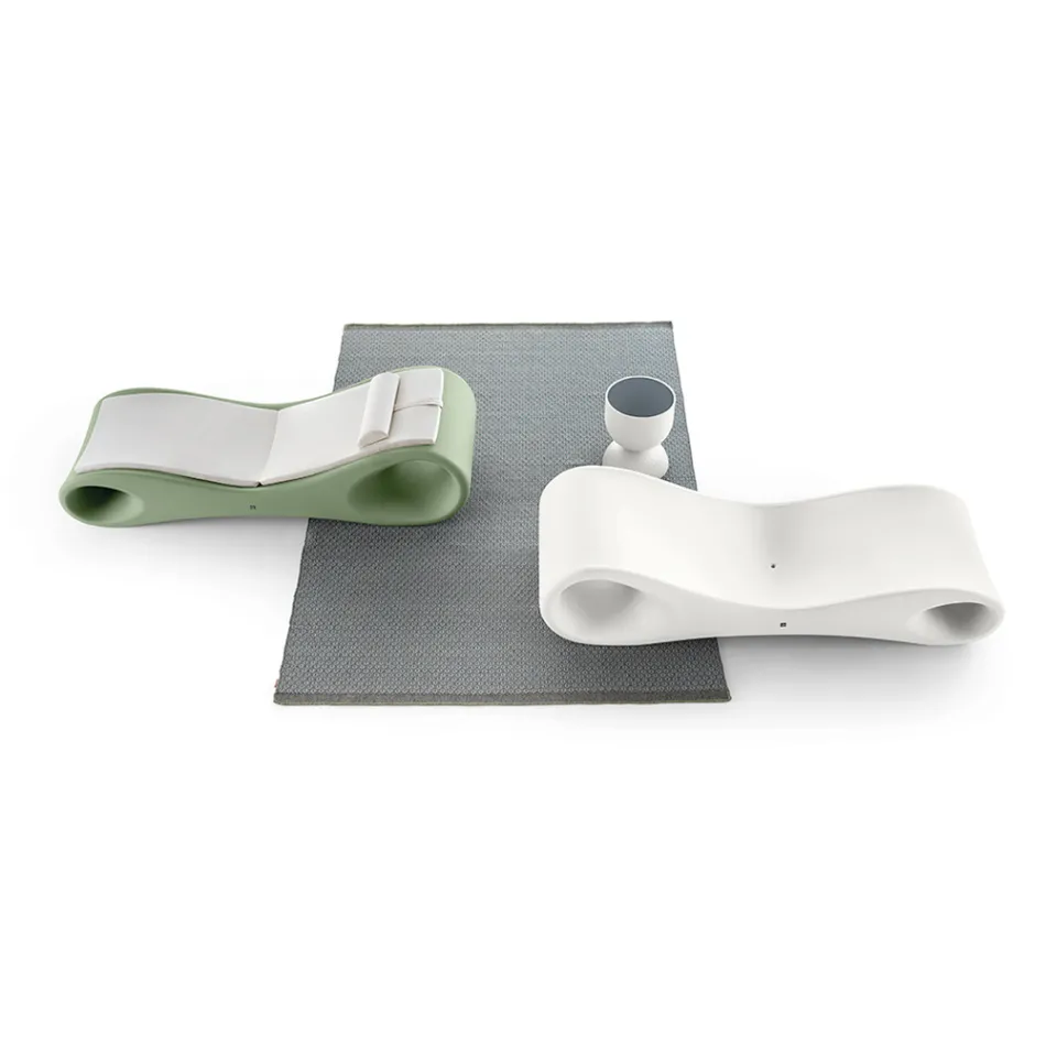 Tuinchaise longue van gekleurd polyethyleen Made in Italy - Flores Viadurini