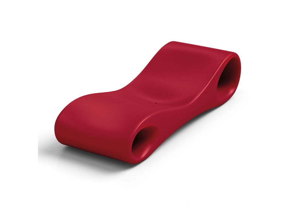 Tuin chaise longue in gekleurd polyethyleen Made in Italy - Flores Viadurini