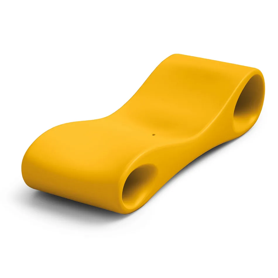 Tuin chaise longue in gekleurd polyethyleen Made in Italy - Flores Viadurini