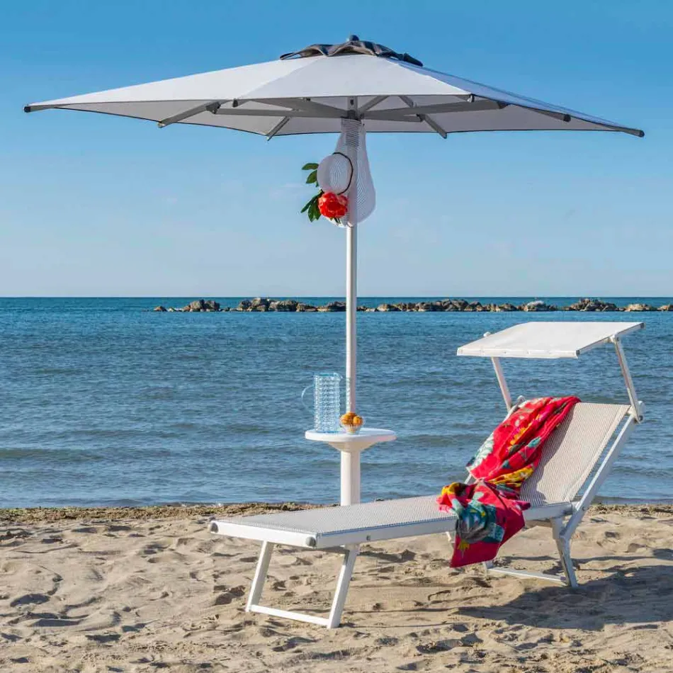 Moderne tuinchaise longue met parasol en verstelbare rugleuning - Arnold Viadurini