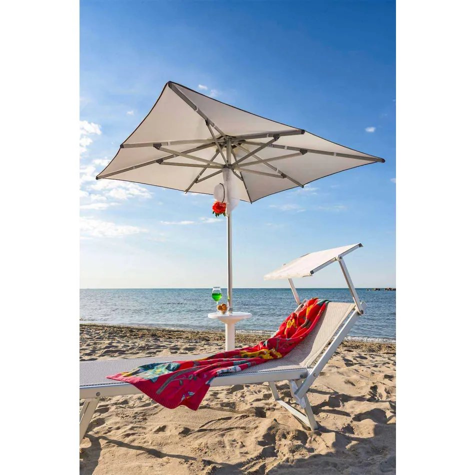 Moderne tuinchaise longue met parasol en verstelbare rugleuning - Arnold Viadurini