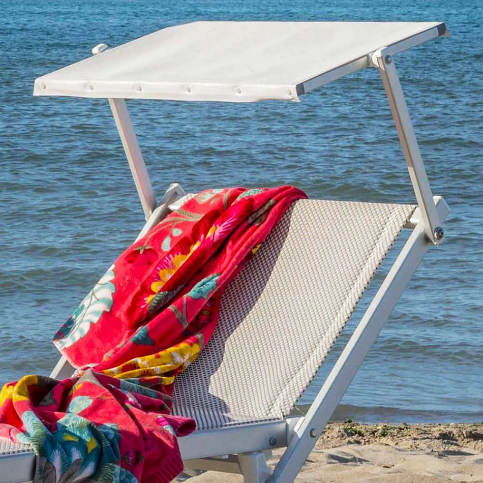 Moderne tuinchaise longue met parasol en verstelbare rugleuning - Arnold Viadurini