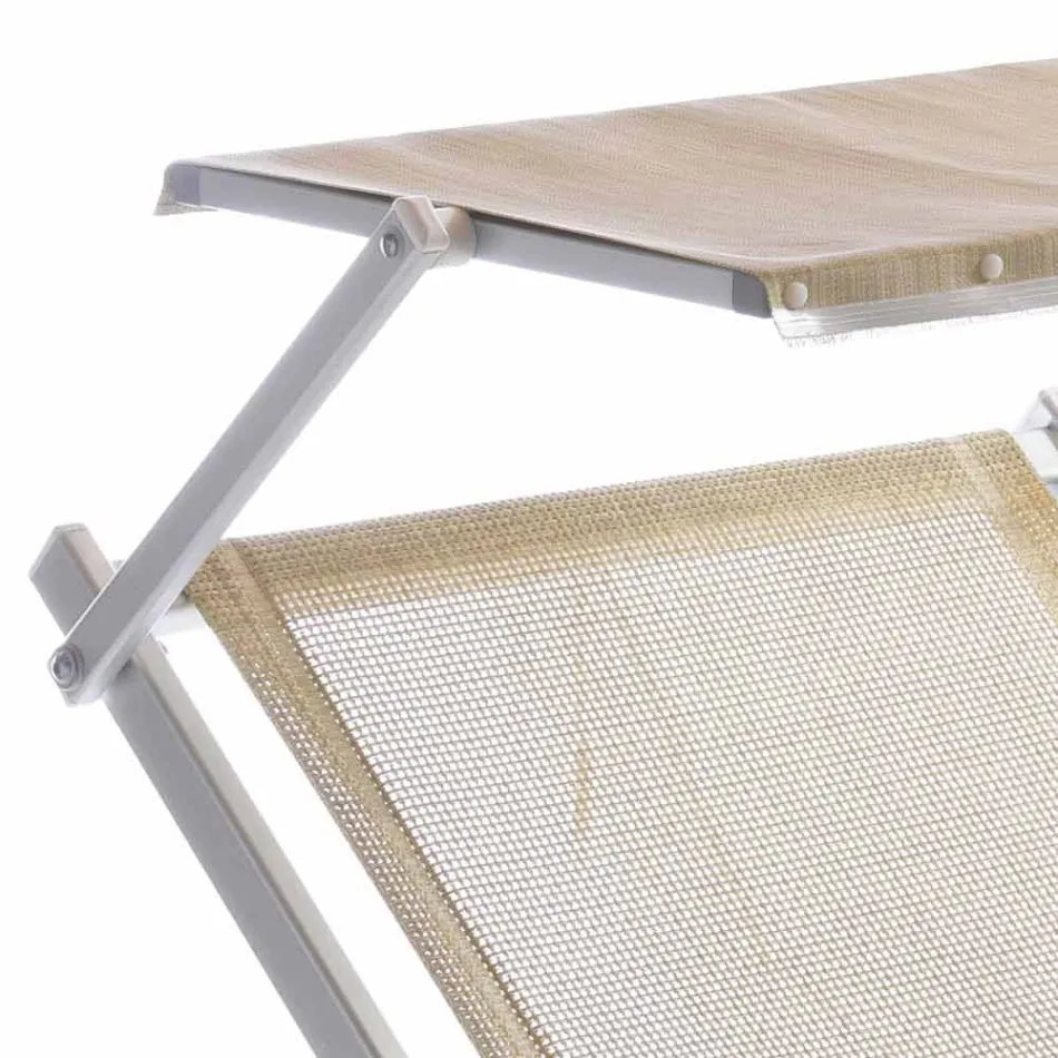 Moderne tuinchaise longue met parasol en verstelbare rugleuning - Arnold Viadurini