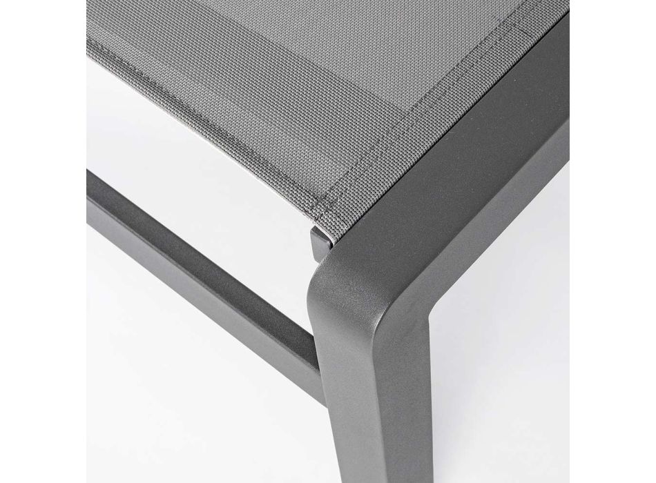 Homemotion Aluminium liggende chaise longue voor de tuin, 4-delig - Lester Viadurini