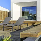 Liggende tuinchaise longue in aluminium, Homemotion, 4 stuks - Lester Viadurini