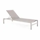 Homemotion Aluminium liggende chaise longue voor de tuin, 4-delig - Lester Viadurini