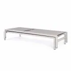 Homemotion Aluminium liggende chaise longue voor de tuin, 4-delig - Lester Viadurini