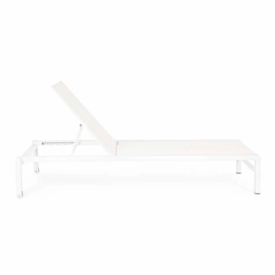 Homemotion Aluminium liggende chaise longue voor de tuin, 4-delig - Lester Viadurini