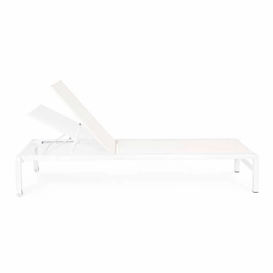 Homemotion Aluminium liggende chaise longue voor de tuin, 4-delig - Lester Viadurini