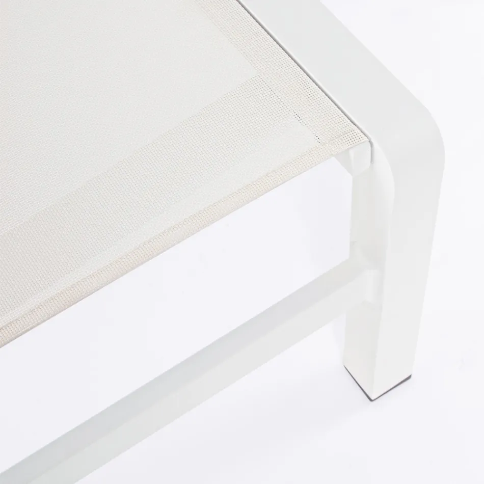 Liggende tuinchaise longue in aluminium, Homemotion, 4 stuks - Lester Viadurini