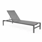 Homemotion Aluminium liggende chaise longue voor de tuin, 4-delig - Lester Viadurini