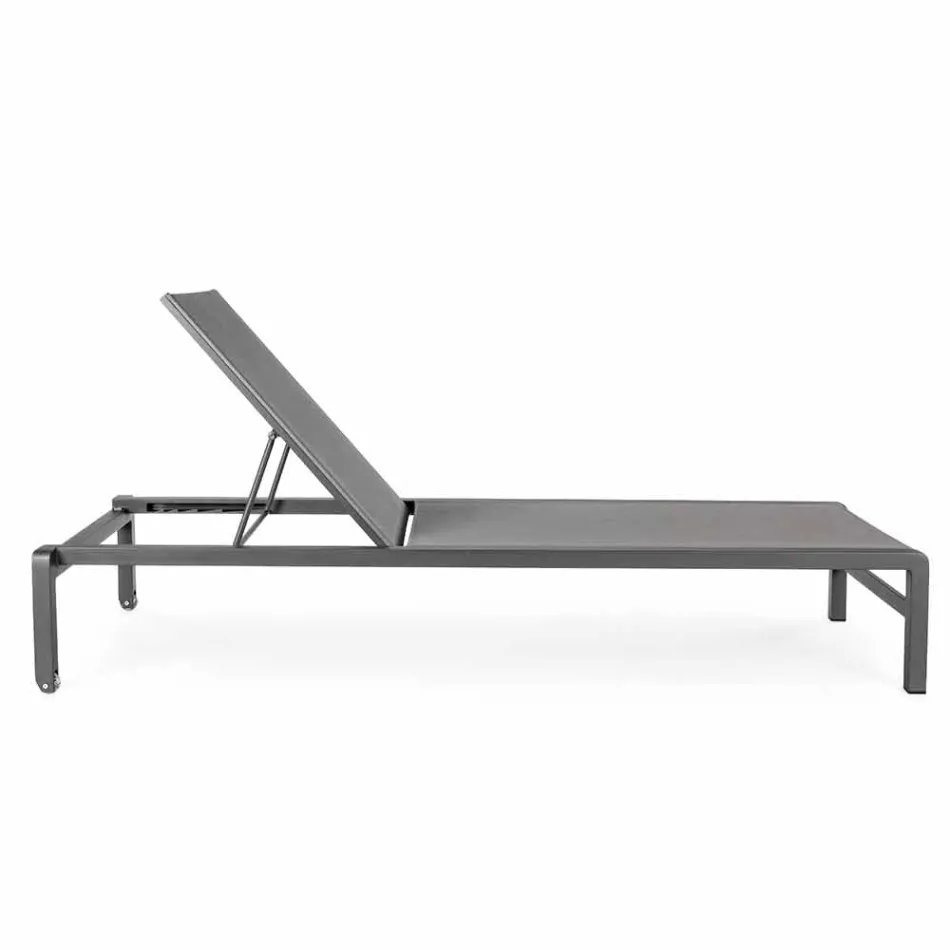 Homemotion Aluminium liggende chaise longue voor de tuin, 4-delig - Lester Viadurini