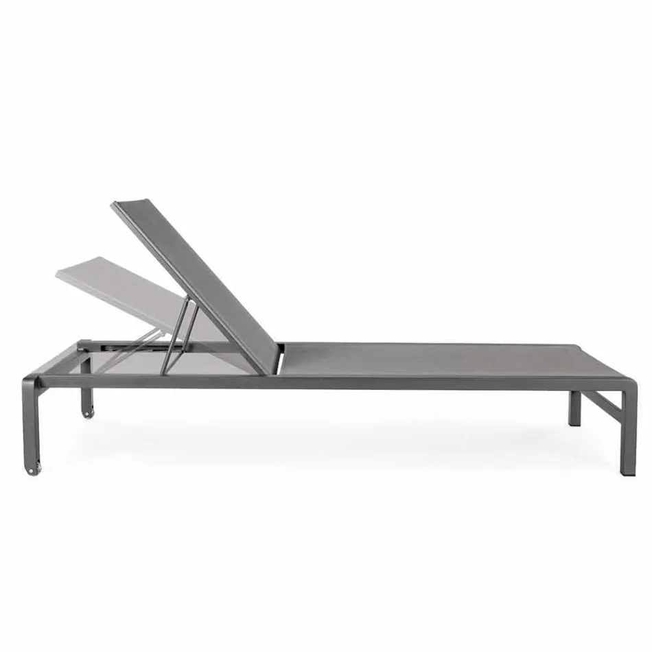 Homemotion Aluminium liggende chaise longue voor de tuin, 4-delig - Lester Viadurini