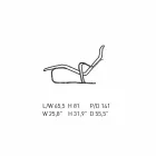 Chaise longue in berkenhout met katoenen zitting Made in Italy - Fortaleza Viadurini