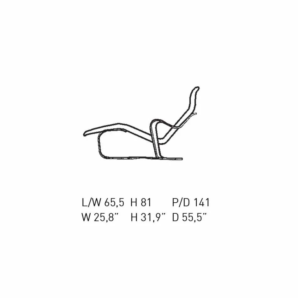 Chaise longue in berkenhout met katoenen zitting Made in Italy - Fortaleza Viadurini