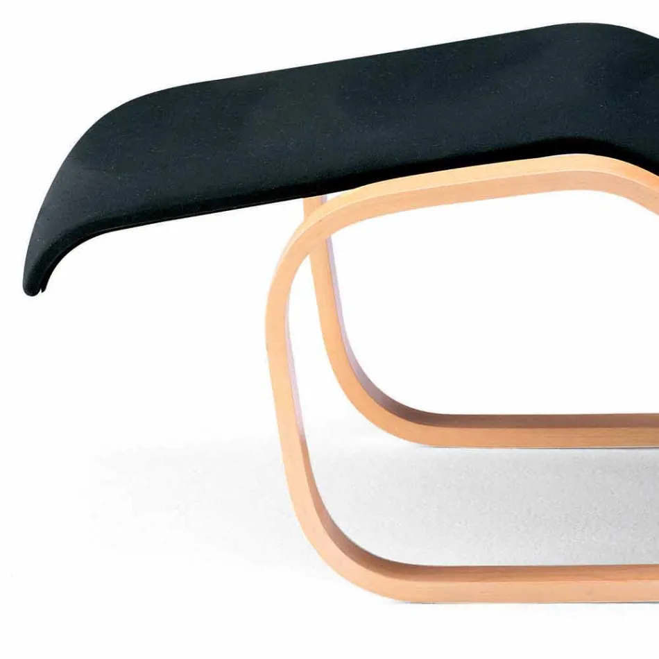 Chaise longue in berkenhout met katoenen zitting Made in Italy - Fortaleza Viadurini