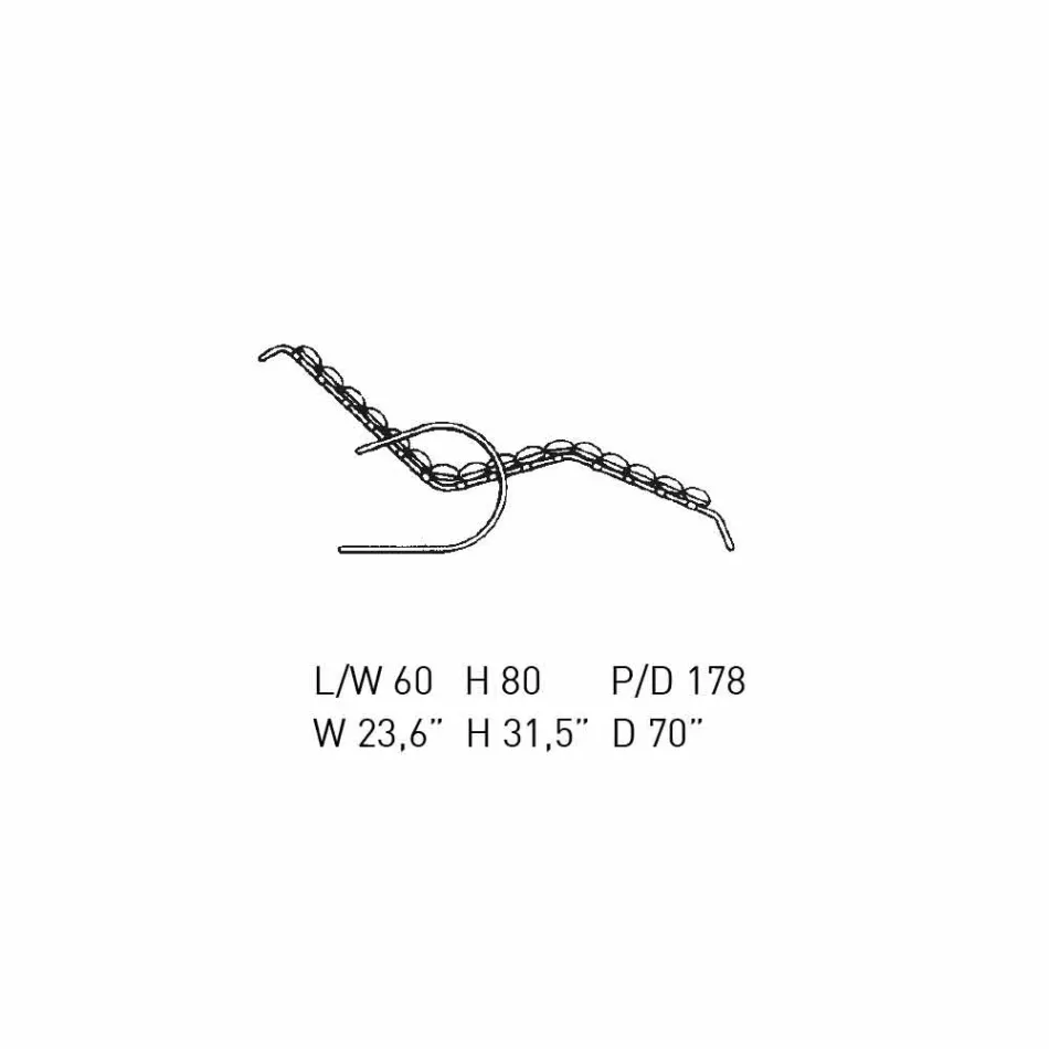 Leren chaise longue met verchroomde stalen structuur Made in Italy - Beiroet Viadurini