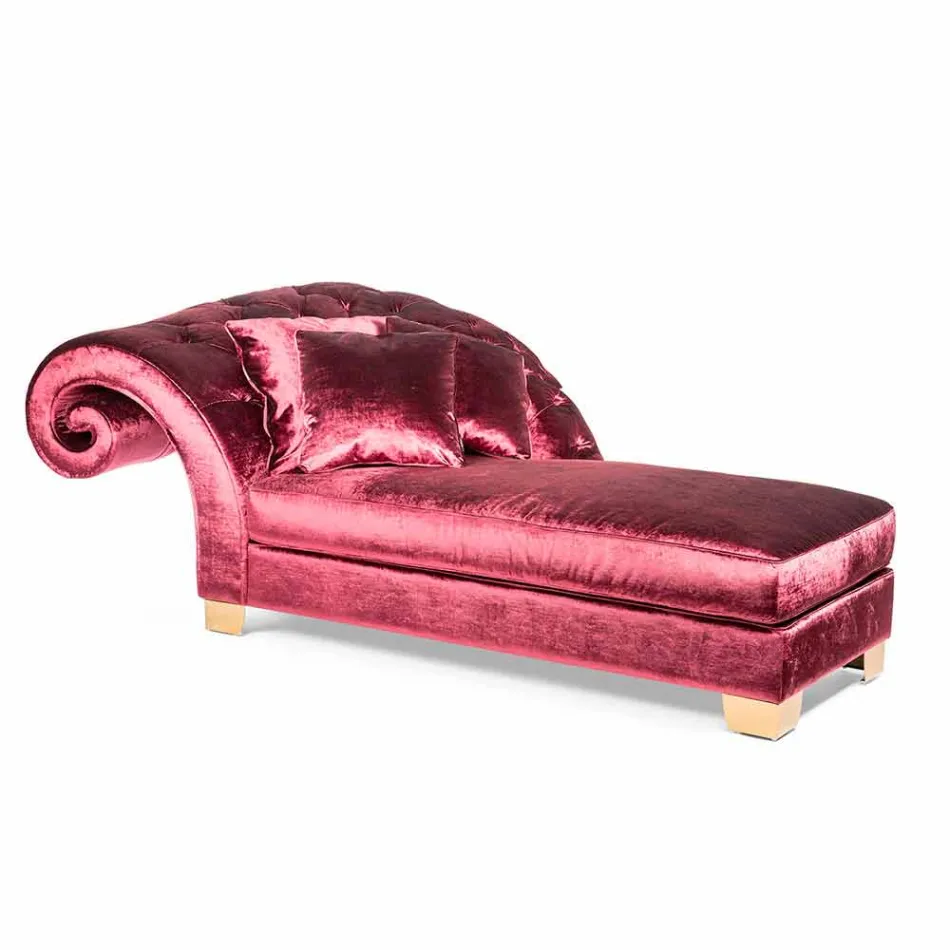 klassieke chaise longue met stof 100% Made in Italy Basco Viadurini