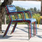 Chaise longue voor buiten met metalen voetsteun Made in Italy - Amina Viadurini