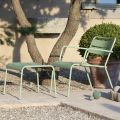Chaise longue voor buiten met metalen voetsteun Made in Italy - Amina