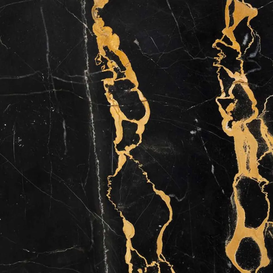 Grote ronde kom in Portoro of Paonazzo marmer gemaakt in Italië - Glazer Viadurini