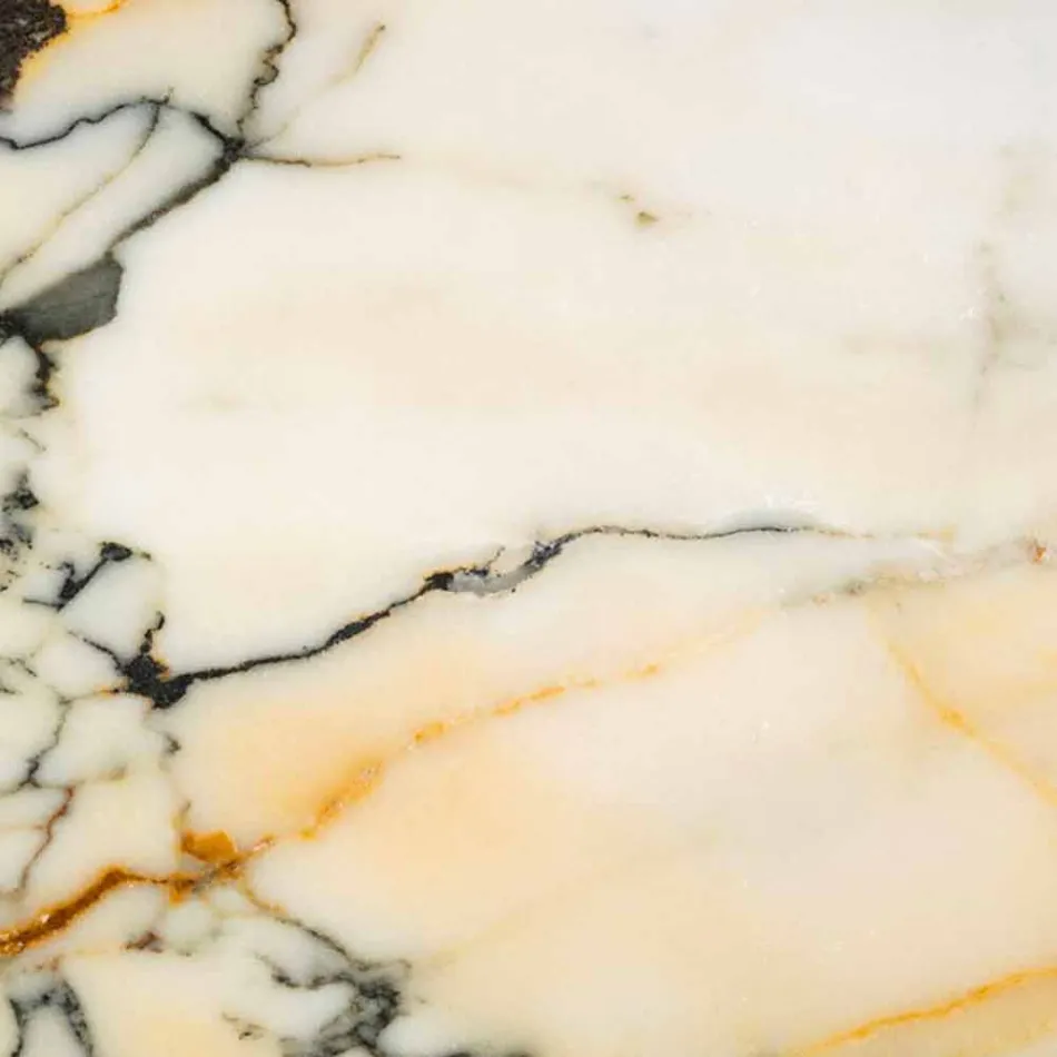 Grote ronde kom in Portoro of Paonazzo marmer gemaakt in Italië - Glazer Viadurini