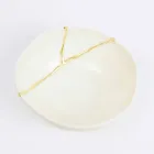 Kommen in wit porselein en Italiaans luxe design met bladgoud - Cicatroro Viadurini