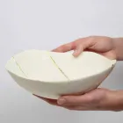 Kommen in wit porselein en Italiaans luxe design met bladgoud - Cicatroro Viadurini