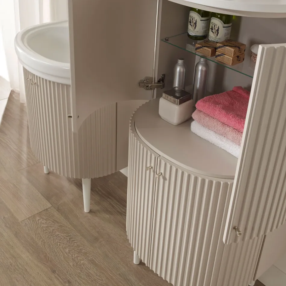 Kolom met vier deuren met Cannetté-verwerking Made in Italy - Candy Viadurini