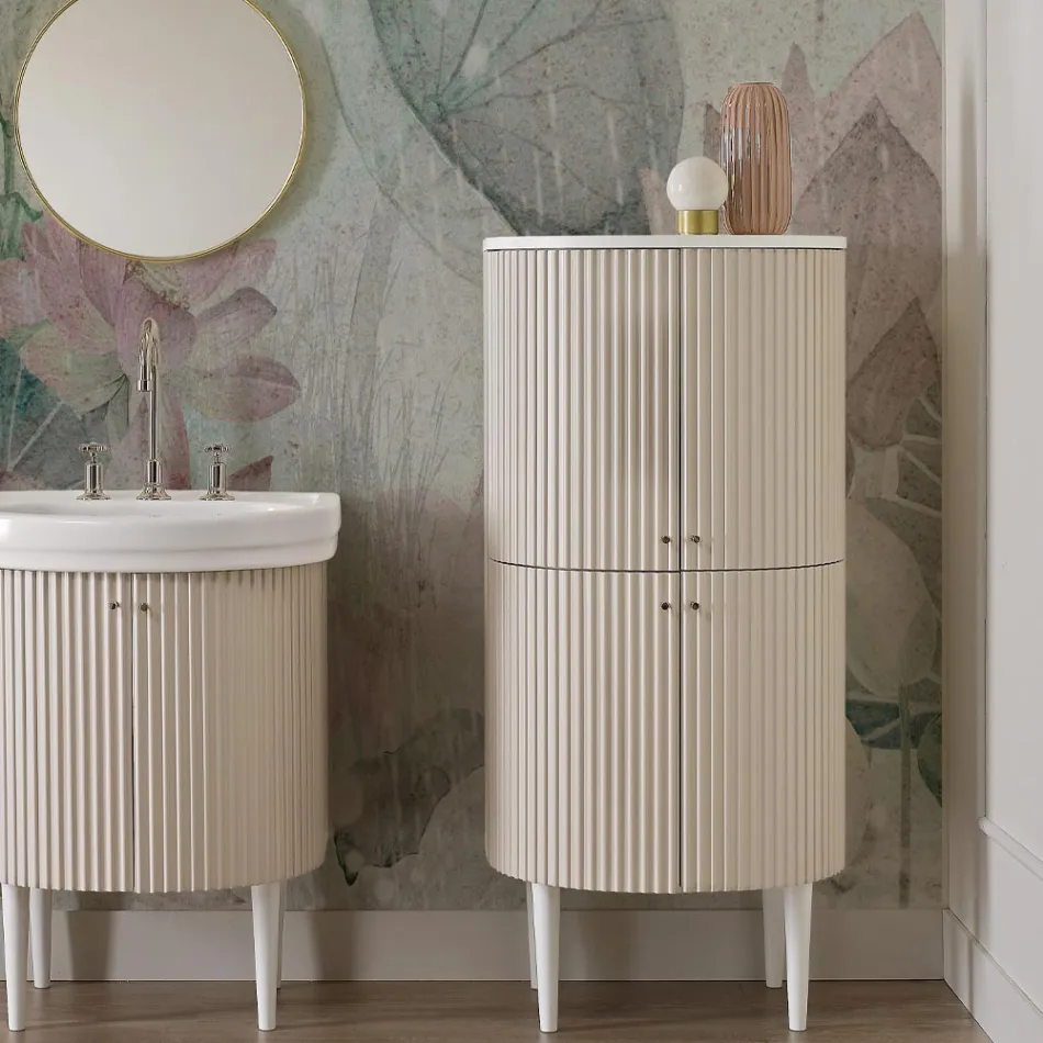 Kolom met vier deuren met Cannetté-verwerking Made in Italy - Candy Viadurini