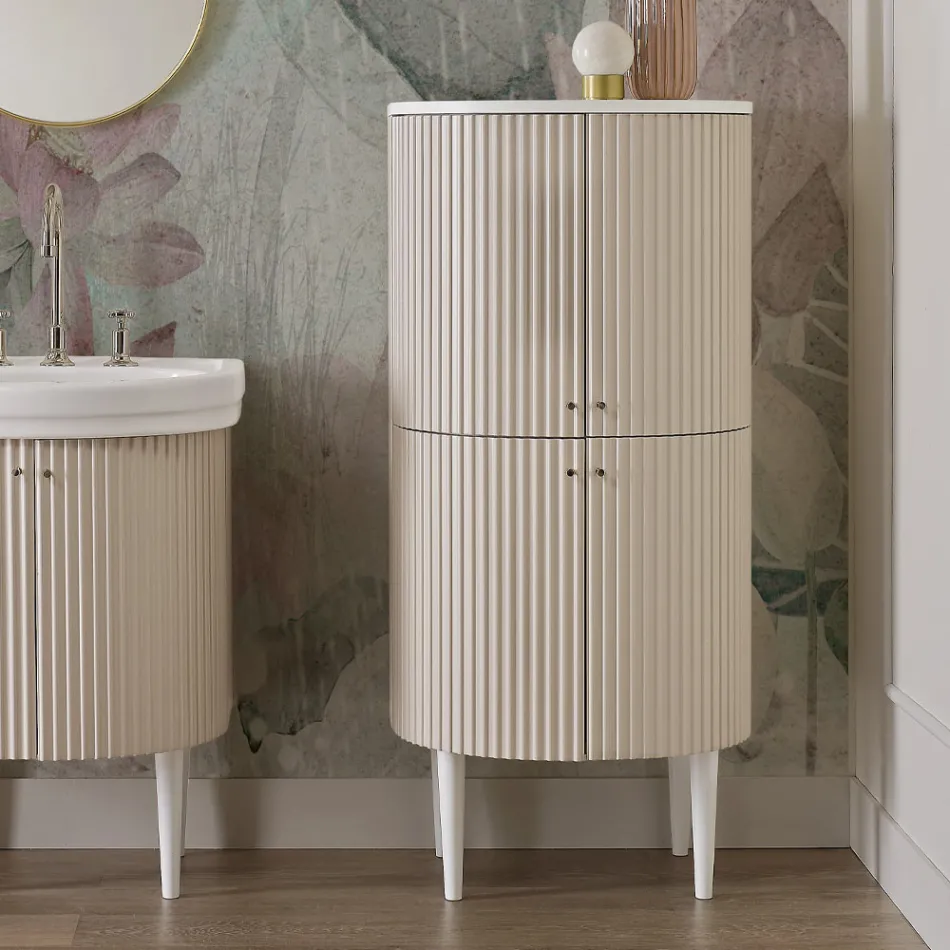 Kolom met vier deuren met Cannetté-verwerking Made in Italy - Candy Viadurini