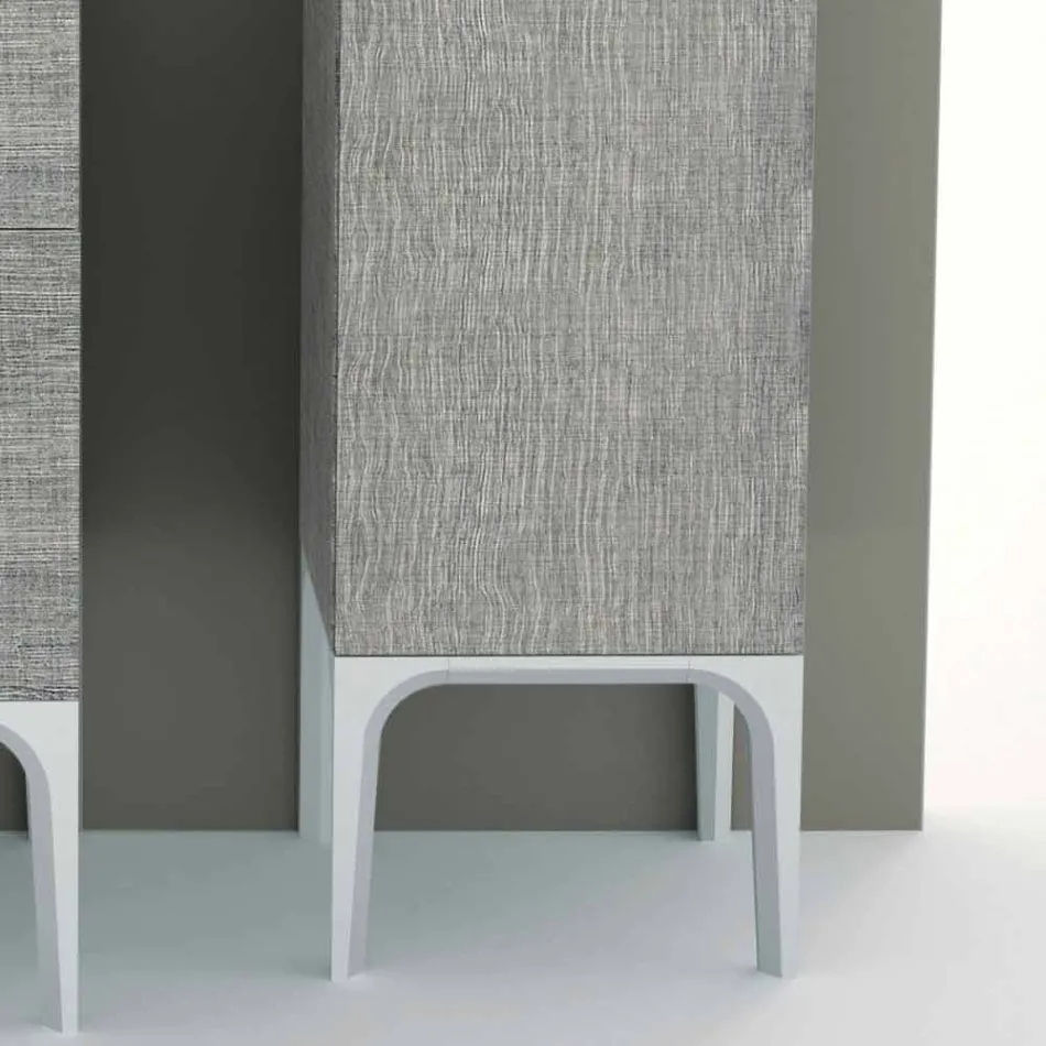 Badkamerzuil met 2 deuren in modern design eco-hout Ambra, made in Italy Viadurini