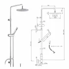 Douchekolom met ronde doorsnede in messing met handdouche Made in Italy - Amadeo Viadurini