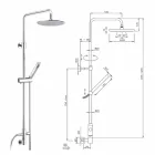 Douchekolom met ronde doorsnede in messing met handdouche Made in Italy - Amadeo Viadurini