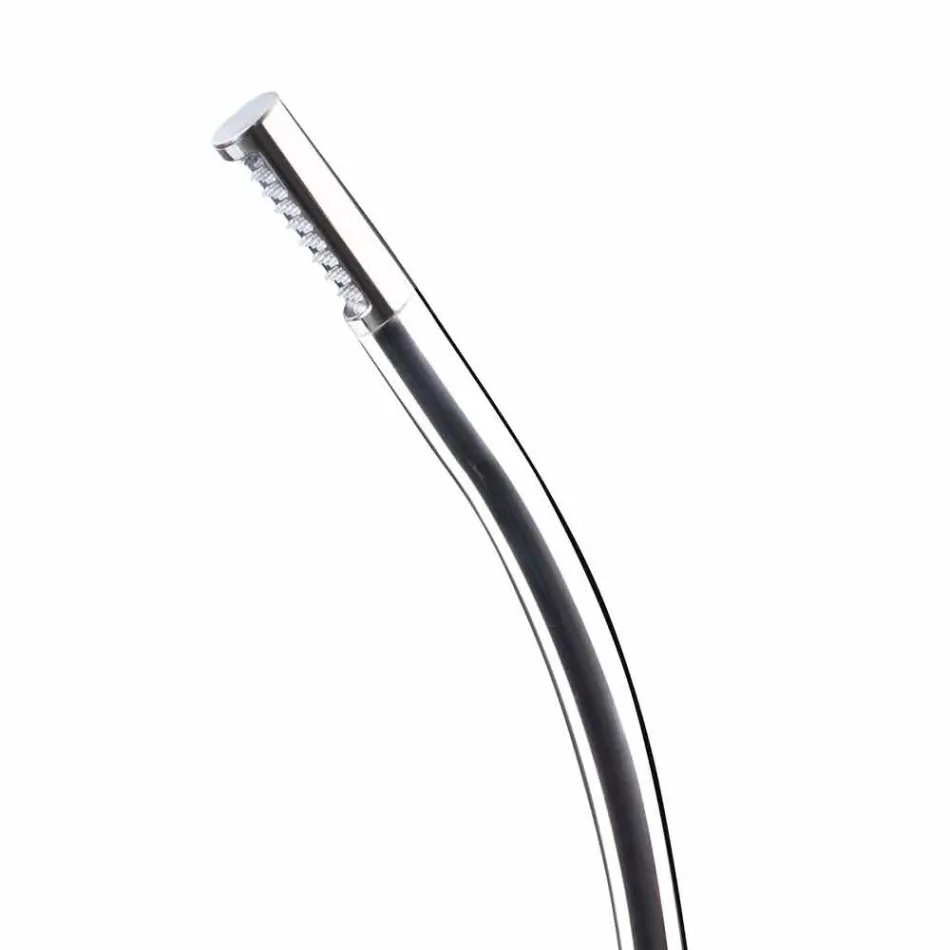 Buitendouchekolom in staal met ingebouwde douchekop Made in Italy - Yuki Viadurini