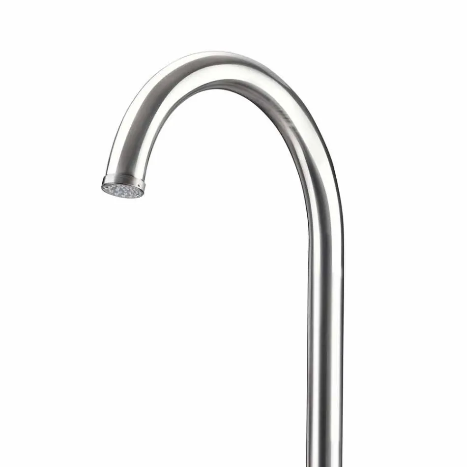 Roestvrijstalen tuindouchekolom met handdouche Made in Italy - Marlen Viadurini