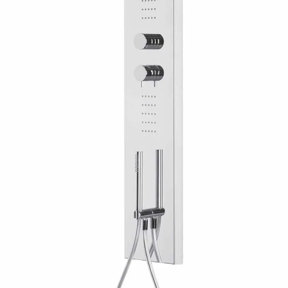 Stalen douchekolom met regendouchekop Made in Italy - Sailor Viadurini