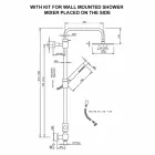 Messing douchekolom met abs douche en Made in Italy douchekop - afzuigkap Viadurini
