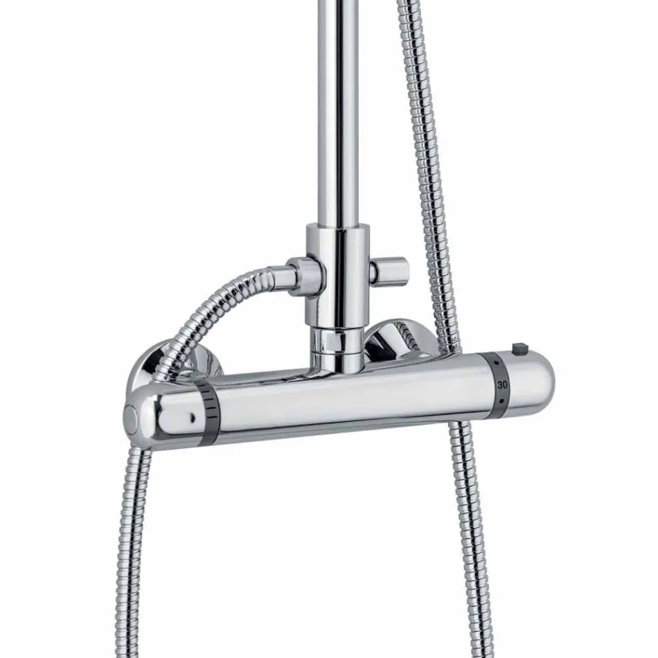 Messing douchekolom met thermostatische mengkraan Made in Italy - Gallo Viadurini