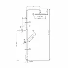 Douchekolom in messing met douchekop en handdouche in Abs Made in Italy - Lesio Viadurini