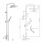 Douchekolom in messing met douchekop en handdouche in Abs Made in Italy - Lesio Viadurini