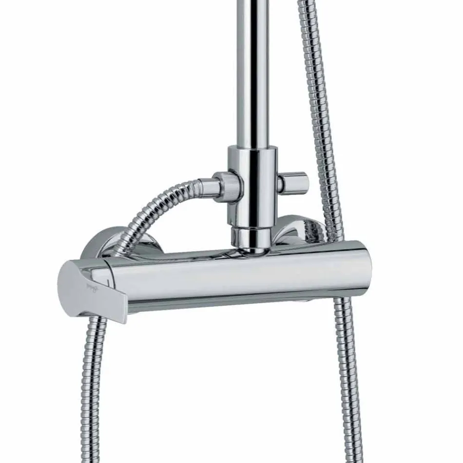 Messing douchekolom met douchekop en ABS-douche Made in Italy - Padula Viadurini