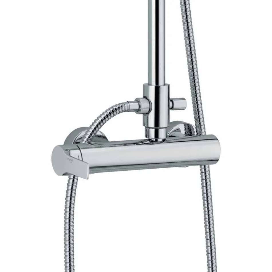 Messing douchekolom met douchekop en ABS-douche Made in Italy - Padula Viadurini