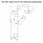 Messing douchekolom met vierkante stalen douchekop Made in Italy - Lipari Viadurini