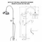 Messing douchekolom met ronde douchekop en handdouche Made in Italy - Brillo Viadurini