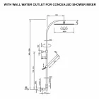 Messing douchekolom met ronde stalen douchekop Made in Italy - Kennedy Viadurini