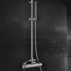 Messing douchekolom met ronde ultradunne douchekop Made in Italy - Merio Viadurini